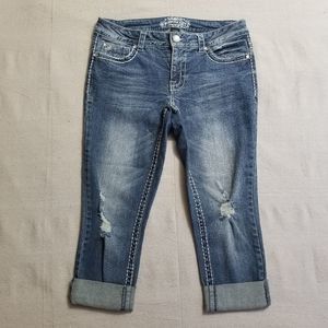 Paisley Sky rolled cuff capri jeans sz 8 3024